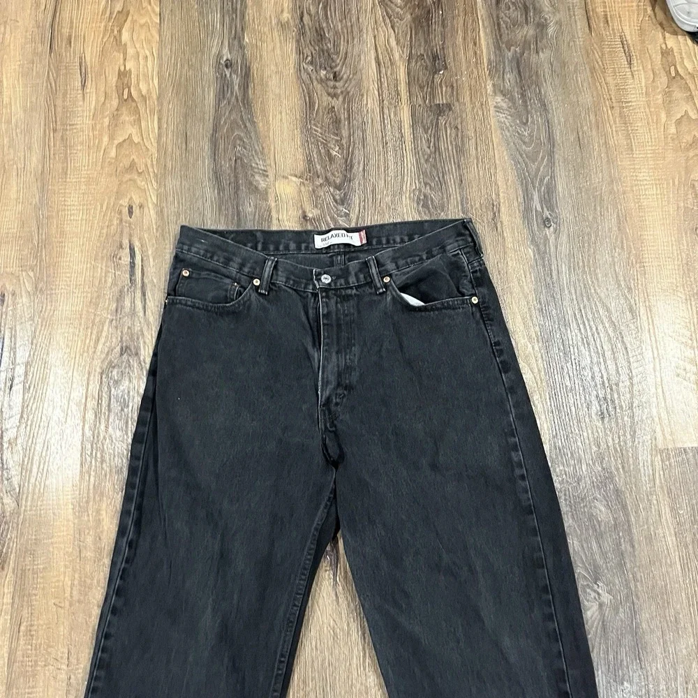 Levis 550 Relaxed Fit Jeans Mens 36x36 Black Denim Tapered Leg Y2K 2000s